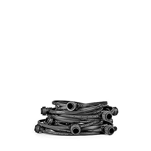 NCC-Licht Illu Lichterkette Komplettset 10m mit 20 E27 Fassungen schwarz LED Filament Birne 2W = 25W klar 250lm 2700K von NCC-Licht