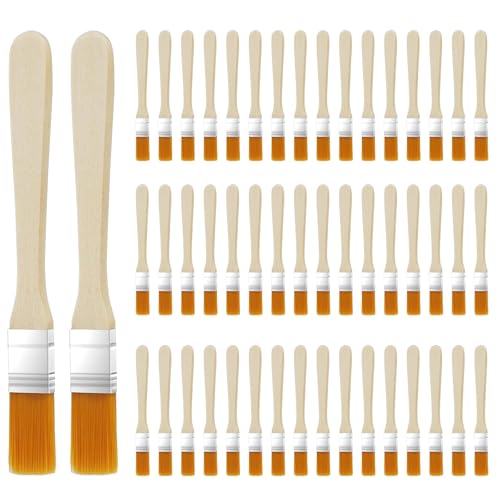 NCCHDZSW 50 Pcs Pinsel Klein Kleine Pinsel mit Holzgriff Lackierpinsel 13.5 cm Lang Fensterpinsel Malerpinsel Flachpinsel Borstenpinsel für Kunst Malerbedarf Malerei DIY von NCCHDZSW