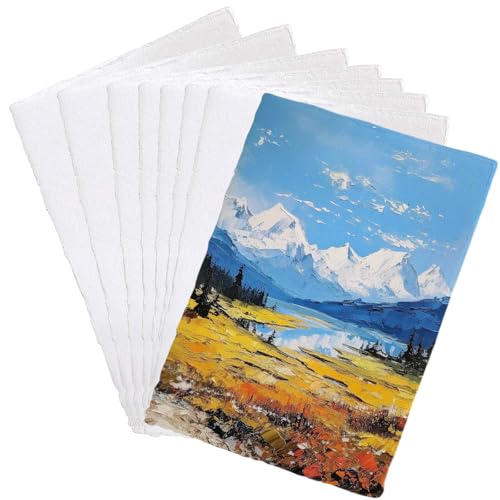 Büttenpapier A4, 25 Blätter Handgefertiges Strukturpapier Vintage Aquarellbogen Dickes Aquarellpapier a4 für Gemälde Skizzieren Handwerk Einladungen von NCOALE