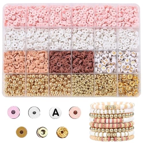 NCOALE Perlen für Armbänder, 2390 Pieces Beads for Jewellery Making Armbänder Selber Machen with Letter Set Flat Schmuck Basteln for Rings Necklaces Gift von NCOALE