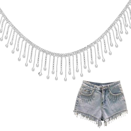 Strasssteine Tassel Chain für Textilien, Glitzersteine für Textilien, Strasssteine zum Aufnähen für Kunsthandwerk Kleidung Jeans Nähen Schmuck DIY Hochzeits Dekoration (1 Yards) von NCOALE