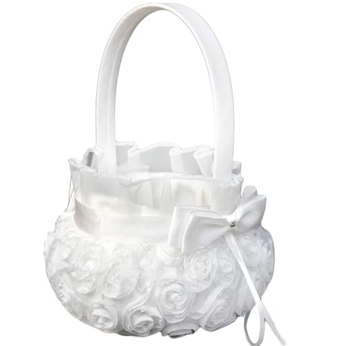 NCONCO Hochzeit Blumenkorb Blumendeko Korb Romantisch Hochzeit Blumenkorb Vintage Rustikal Romantisch Bowknot Sackleinen Blumenmädchen Korb für Hochzeitszeremonie Party mit Spitze Dekoration NCONCO Hochzeit Blumenkorb Blumendeko Korb Romantisch Hochzeit Blumenkorb Vintage Rustikal Romantisch Bowknot Sackleinen Blumenmädchen Korb für Hochzeitszeremonie Party mit Spitze Dekoration von NCONCO