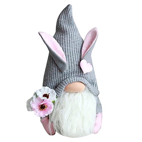 NCQiFei Ostern Deko Wichtel Handgemachte, Plüsch Osterhasen Zwerg, Frühlingdeko Handgemachte Osterpuppe Geschenke Osternschmuck, Hase Deko Tischdekoration, Decorations Innen Draußen (1-b) von NCQiFei