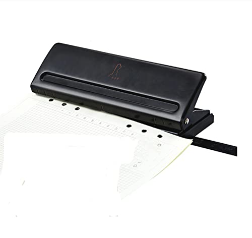 6 Fach Locher Binder Puncher für A3/A4/A5,Desktop Punch Verstellbarer Abstände Locher aus Metall Binder Locher Papierkarten Foto Bindungs Locher Maschine für B3 B4 (Achwarz AAAAA) von NCRGB