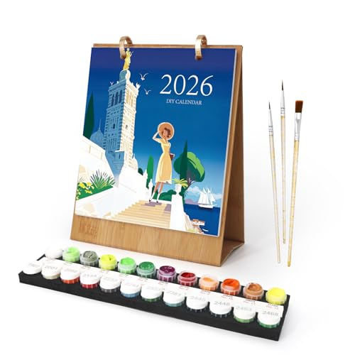 NCTCITY Malen Nach Zahlen Kalender 2026, DIY Wandkalender 2026 zum Aufstellen, Schreibtischkalender mit Pinsels Und Acrylfarbe, für Geschenke und Dekoration Zu Hause NCTCITY Malen Nach Zahlen Kalender 2026, DIY Wandkalender 2026 zum Aufstellen, Schreibtischkalender mit Pinsels Und Acrylfarbe, für Geschenke und Dekoration Zu Hause von NCTCITY