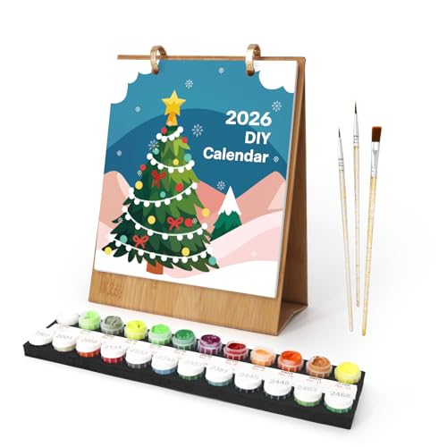 NCTCITY Malen Nach Zahlen Kalender 2026, DIY Wandkalender 2026 zum Aufstellen, Schreibtischkalender mit Pinsels Und Acrylfarbe, für Geschenke und Dekoration Zu Hause NCTCITY Malen Nach Zahlen Kalender 2026, DIY Wandkalender 2026 zum Aufstellen, Schreibtischkalender mit Pinsels Und Acrylfarbe, für Geschenke und Dekoration Zu Hause von NCTCITY