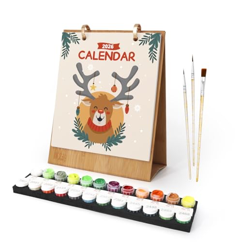 NCTCITY Malen Nach Zahlen Kalender 2026, DIY Wandkalender 2026 zum Aufstellen, Schreibtischkalender mit Pinsels Und Acrylfarbe, für Geschenke und Dekoration Zu Hause NCTCITY Malen Nach Zahlen Kalender 2026, DIY Wandkalender 2026 zum Aufstellen, Schreibtischkalender mit Pinsels Und Acrylfarbe, für Geschenke und Dekoration Zu Hause von NCTCITY