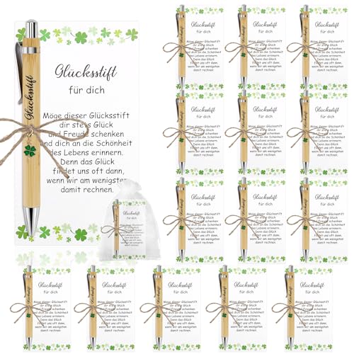NCTNCX Abschiedsgeschenk Kollegen 15 Set Viel Erfolg Geschenke Mit glücksstift Kugelschreiber,Dankeskarte,Organzabeutel,Klee-AnhäNger Abschied Kollege Und FüR Mitarbeiter,Lehrer,Et von NCTNCX