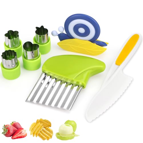 NCTNCX Kinderschäler 7-teiliges Set Keramik Sparschäler Set mit Kindermesser, Wellenschneider & Ausstechformen – Küchenset Kinder zum Schneiden Kochen von Obst oder Gemüse NCTNCX Kinderschäler 7-teiliges Set Keramik Sparschäler Set mit Kindermesser, Wellenschneider & Ausstechformen – Küchenset Kinder zum Schneiden Kochen von Obst oder Gemüse von NCTNCX