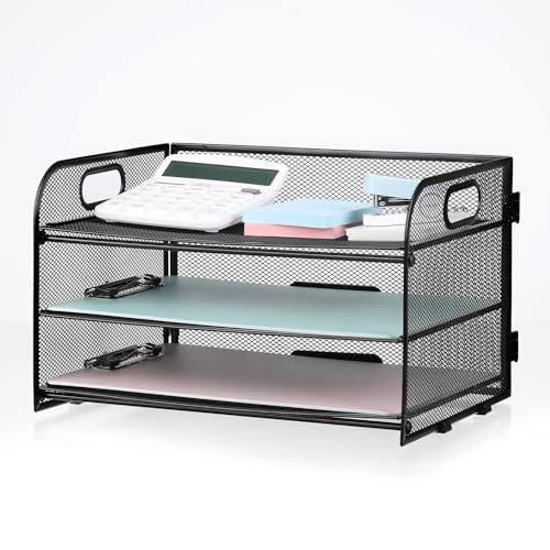NCXTKJ Briefablage mit 3 Ebenen, Papier-Organizer mit Griff, kompakter Netz-Schreibtisch-Organizer für Zuhause, Büro, Schreibtischzubehör NCXTKJ Briefablage mit 3 Ebenen, Papier-Organizer mit Griff, kompakter Netz-Schreibtisch-Organizer für Zuhause, Büro, Schreibtischzubehör von NCXTKJ