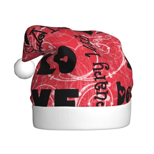 NDDCEDEW Bedruckte Weihnachtsmütze zum Valentinstag, Weihnachtsmannmütze für Erwachsene, Unisex, lustiger Urlaubsmütze für Weihnachten, niedlicher festlicher Hut für Weihnachten NDDCEDEW Bedruckte Weihnachtsmütze zum Valentinstag, Weihnachtsmannmütze für Erwachsene, Unisex, lustiger Urlaubsmütze für Weihnachten, niedlicher festlicher Hut für Weihnachten von NDDCEDEW
