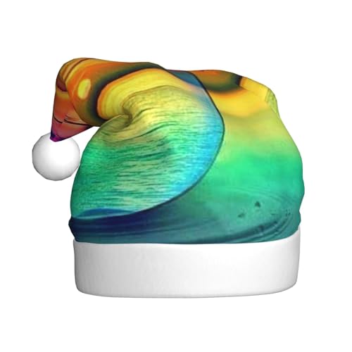 NDDCEDEW Bunte Weihnachtsmütze aus Glas mit Sonnenuntergang, bedruckt, Weihnachtsmannmütze für Erwachsene, Unisex, lustiger Urlaubsmütze für Weihnachten, niedlicher festlicher Hut für Weihnachten NDDCEDEW Bunte Weihnachtsmütze aus Glas mit Sonnenuntergang, bedruckt, Weihnachtsmannmütze für Erwachsene, Unisex, lustiger Urlaubsmütze für Weihnachten, niedlicher festlicher Hut für Weihnachten von NDDCEDEW