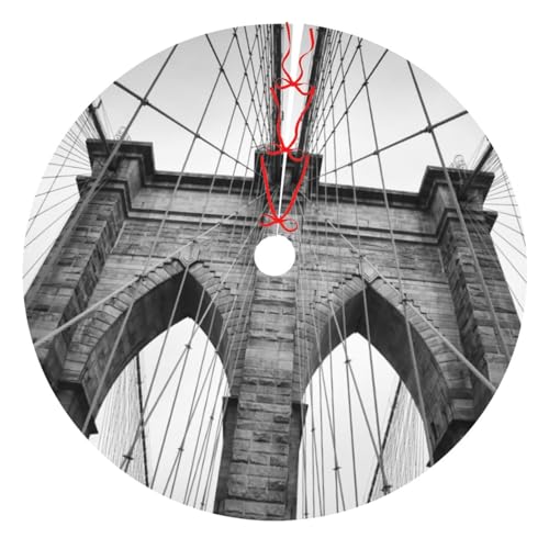 Weihnachtsbaum-Rock, 76,2 cm, Brooklyn Bridge Druck, verdickte Baumröcke, Matte für Urlaubsparty von NDDCEDEW