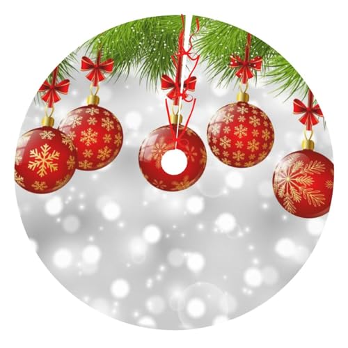 Weihnachtsdekoration, Baumrock, 76,2 cm, 91,4 cm / 121,9 cm, rote Kugel, Weihnachtsdruck, verdickte Baumröcke, Matte für Urlaubsparty Weihnachtsdekoration, Baumrock, 76,2 cm, 91,4 cm / 121,9 cm, rote Kugel, Weihnachtsdruck, verdickte Baumröcke, Matte für Urlaubsparty von NDDCEDEW
