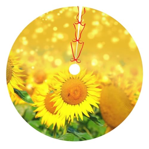 Weihnachtsdekoration Baumrock 76,2 cm / 121,9 cm, Sonnenblumenfelddruck, verdickte Baumröcke, Matte für Urlaubsparty Weihnachtsdekoration Baumrock 76,2 cm / 121,9 cm, Sonnenblumenfelddruck, verdickte Baumröcke, Matte für Urlaubsparty von NDDCEDEW