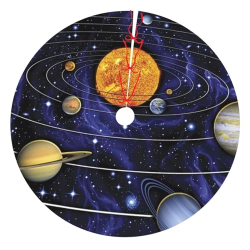Weihnachtsdekoration Baumrock 76,2 cm / 91,4 cm / 121,9 cm, Solar-Galaxie-Druck, verdickte Baumröcke, Matte für Urlaubsparty von NDDCEDEW