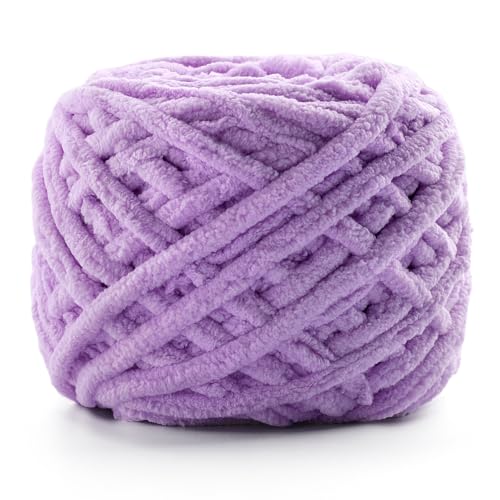 Dickes Chenillegarn zum Häkeln, flauschige Babydecke, Häkeln, Schals, Handschuhe, superweicher Plüschstoff Amigurumi (Hellviolett) von NDICANG