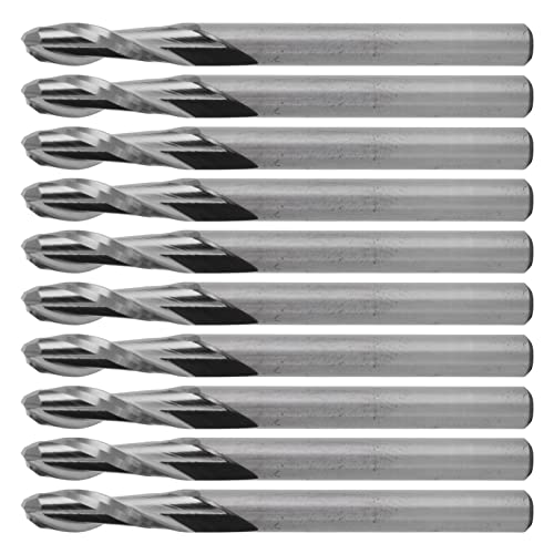 NDNCZDHC 10pcs End Mills, CNC Mill Cutter Drill Bits Set, Straight Shank Flat Bottomed Spiral Router Bits for Wood Aluminum Steel (Double Blade) von NDNCZDHC