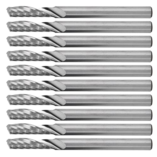 NDNCZDHC 10pcs End Mills, CNC Mill Cutter Drill Bits Set, Straight Shank Flat Bottomed Spiral Router Bits for Wood Aluminum Steel (Single blade) von NDNCZDHC