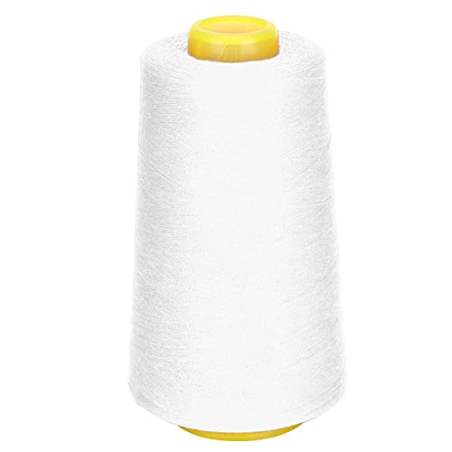 NDNCZDHC 3000 Yards Polyester Nähgarn, Spulen faden für Allzweck nähen, Große Hand nähte Schnur für Handarbeiten (Weiß) von NDNCZDHC
