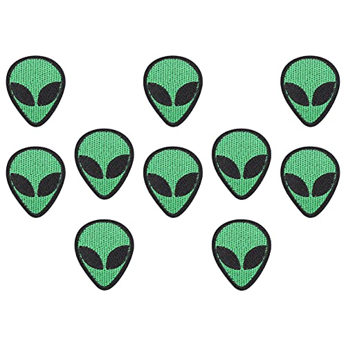 Ndnczdhc 10pcs Eisen auf gestickten Flecken, Alien -Kopfform -Eisen auf Flecken für Kleidung, dekorativer Aufkleber für Kleiderhutjacken Bag Ndnczdhc 10pcs Eisen auf gestickten Flecken, Alien -Kopfform -Eisen auf Flecken für Kleidung, dekorativer Aufkleber für Kleiderhutjacken Bag von NDNCZDHC