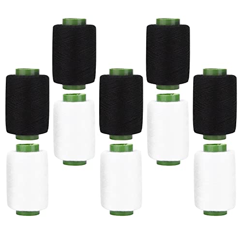 Ndnczdhc 10pcs Nähfaden, schwarze weiße Polyestergarne, Spulen für DIY -Haushaltsstickmaschine, Nähbedarf von NDNCZDHC
