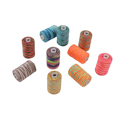Ndnczdhc 10pcs Variegierter Stickfaden, 2,36 x 1,3in Polyester Verschiedene Farben Varielliertes Faden -Kit für Stickmaschinen von NDNCZDHC