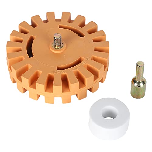 Ndnczdhc 4 Zoll Klebstoffentferner, 25 mm / 1 Zoll dicker Autokratzerentferner mit Adapter, Rillen-Design, Dekal-Entfernrad für Lastwagen, Wohnmobile von NDNCZDHC