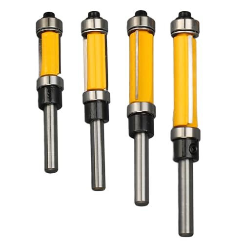 Ndnczdhc 4 pcs router bit 1/4 Zoll Schaft Flush Trim Router Bit 2 Flöten obere und untere Lager Router Bit für Holzbearbeitung von NDNCZDHC