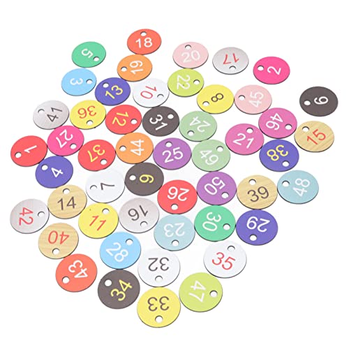 Ndnczdhc 50pcs Round -Tags, Kunststoff -ID -Nummer -Tags, BeeHive -Etikett, nummeriertes Tag mit Loch, Klassifizierungszeichen für die Bienenzucht (1-50) von NDNCZDHC