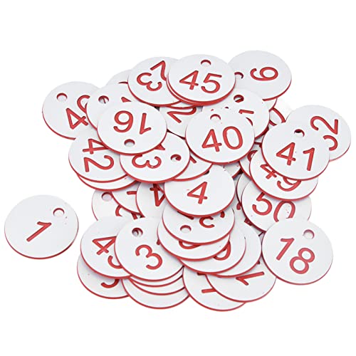 Ndnczdhc 50pcs nummer Beehive -Tags, runde nummerierte Etiketten mit Loch, Plastiknummernbezeichnungen für Viehstockbienenzucht Farm (1-50) von NDNCZDHC
