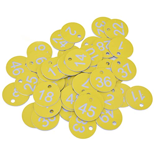 Ndnczdhc 50pcs nummer Beehive -Tags, runde nummerierte Etiketten mit Loch, Plastiknummernbezeichnungen für Viehstockbienenzucht Farm (1-50) von NDNCZDHC