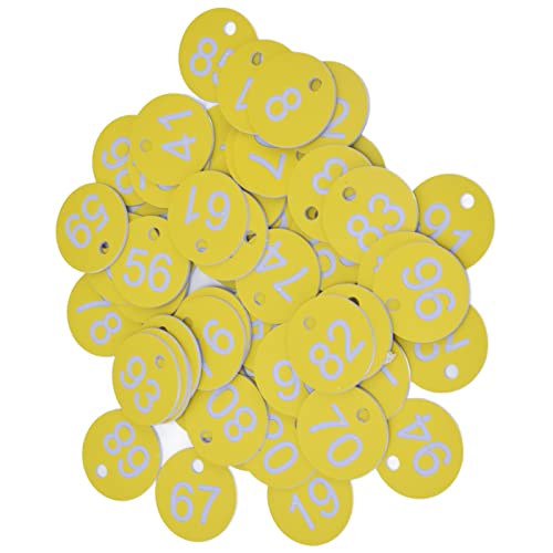 Ndnczdhc 50pcs nummer Beehive -Tags, runde nummerierte Etiketten mit Loch, Plastiknummernbezeichnungen für Viehstockbienenzucht Farm (51-100) von NDNCZDHC
