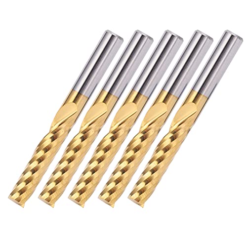 Ndnczdhc 5pcs Spiralrouter Bit 6 x 28 x 55 mm CNC Router Bits Hochgeschwindigkeits -Stahl -Frässchneider einfach zu installieren von NDNCZDHC