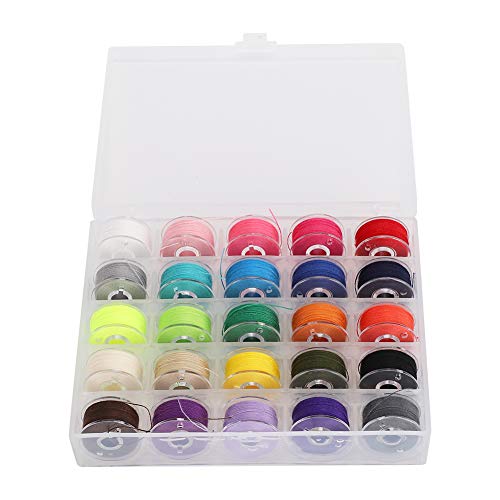 Ndnczdhc Buntes Nähfäden Kit, Nähfäden Spulenkit für häusliche Handarbeit Stickmaschine, Nähbedarf (25-Gitter-Farbbox) von NDNCZDHC