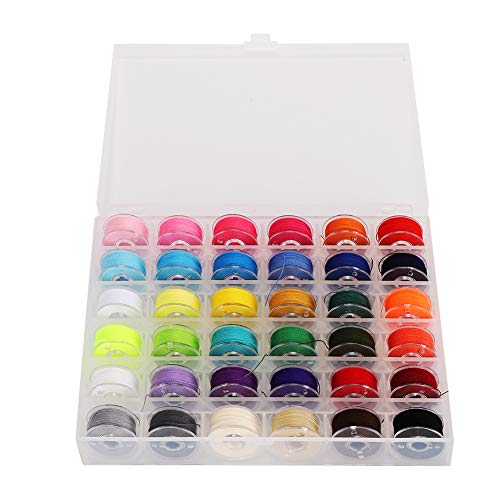 Ndnczdhc Buntes Nähfäden Kit, Nähfäden Spulenkit für häusliche Handarbeit Stickmaschine, Nähbedarf (36-Grid-Farbbox) von NDNCZDHC