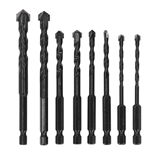 Ndnczdhc Mauerwerk Drill Bit Set, 8pcs 5-12 mm zementiertes Carbid-Bohrer 6,35 mm Sechskant Shank Beton Bohrer von NDNCZDHC