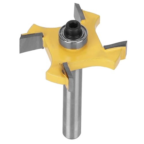 Ndnczdhc T-Nutenschäublinie, 4-Klingen 6mm x 1/4-Zoll Holzbearbeitungswerkzeug für Nutung, Hartmetall-Planungsschäublinie (4-Blade-Ball-T-förmiges Messer 6*1/4) von NDNCZDHC