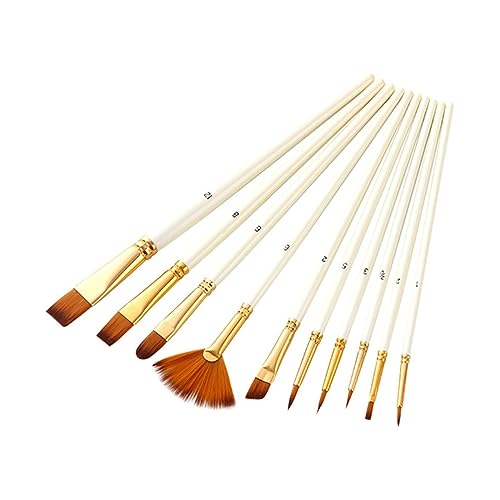 10-teiliges Pinsel-Set, Nylon-Haarbürsten zum Malen von Öl, Aquarell, DIY, Künstlerpinsel, Kunstbedarf von NDRFAWY