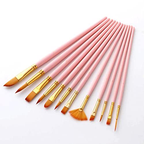 Aquarell-Pinsel-Set mit Nylon-Holzgriff, 12 Stück, für Ölpinsel, Malzubehör, Pinsel-Set Aquarell-Pinsel-Set mit Nylon-Holzgriff, 12 Stück, für Ölpinsel, Malzubehör, Pinsel-Set von NDRFAWY