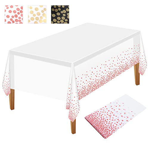NEBURORA 1 Packung weiße und roségoldene Party Tischdecke Kunststoff Tischdecke 137 x 274 cm goldene Punkte Konfetti Einweg Tischdecke rechteckige Party Tischdecke für Picknick Geburtstag NEBURORA 1 Packung weiße und roségoldene Party Tischdecke Kunststoff Tischdecke 137 x 274 cm goldene Punkte Konfetti Einweg Tischdecke rechteckige Party Tischdecke für Picknick Geburtstag von NEBURORA