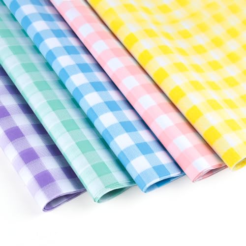 NEBURORA 120 Blatt Buffalo Plaid Seidenpapier,Ostern Seidenpapier, Buntes Dekorpapier für Bastelprojekte, Frühlings- und Osterparty-Deko von NEBURORA