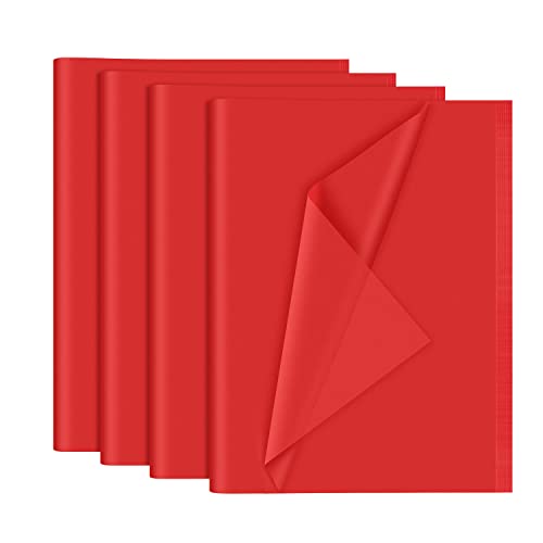 NEBURORA 120 Blatt Rot Seidenpapier 35 x 50 cm Weihnachten rotes Geschenkpapier lose rote Geschenkpapierbögen für Geschenktüten Verpackung Blumenfüller Basteln Geburtstag Hochzeit Valentinstag von NEBURORA