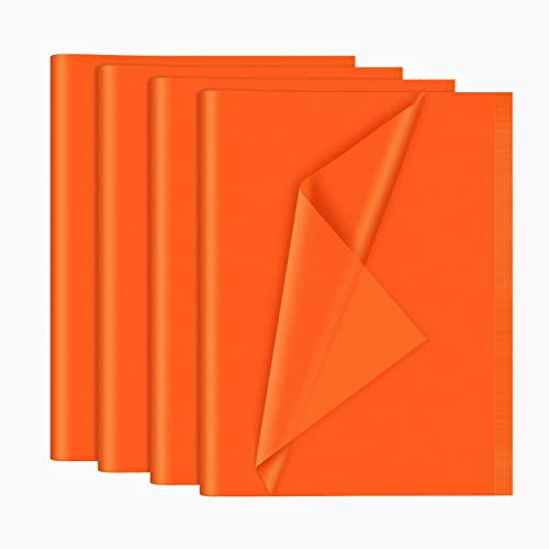 NEBURORA 120 Blatt orangefarbenes Seidenpapier, 35 x 50 cm, orangefarbenes Geschenkpapier, große Menge orangefarbenes Geschenkpapier für Geschenktüten, Verpackung, Geburtstag, Halloween, Dekoration von NEBURORA