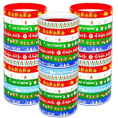 NEBURORA 72 Stück Weihnachts Silikonarmband in 8 Stilen, Gummiarmband mit Weihnachtsmuster für Weihnachtsfeier Dekoration NEBURORA 72 Stück Weihnachts Silikonarmband in 8 Stilen, Gummiarmband mit Weihnachtsmuster für Weihnachtsfeier Dekoration von NEBURORA