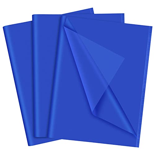 NEBURORA Blaues Seidenpapier für Geschenktüten 60 Blatt Blaues Seidenpapier Großpackung 35x50 cm Marineblaues Verpackungspapier für Geschenkpapier Füller KunsthandwerkGeburtstag Hochzeit Babyparty von NEBURORA