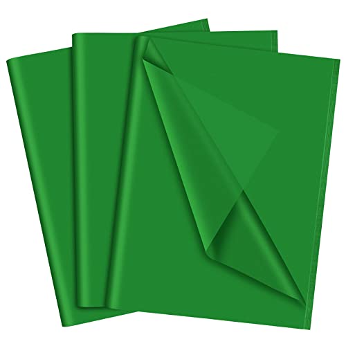 NEBURORA Grünes Seidenpapier für Geschenktüten 60 Blatt Grünes Seidenpapier Bulk 35 x 50 cm Weihnachten Grünes Verpackungspapier für Geschenkpapier Füller Blumen Geburtstag Urlaub St. Patrick's Dekor von NEBURORA