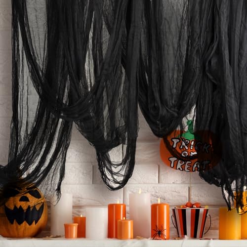 NEBURORA Halloween Gruselige GazeTuch 2.15x10M große Größe schwarz gruseliges gruseliges Tuch, Halloween Party Dekorationen für die Dekoration von Türen,Spukhaus Horror Dekorationen NEBURORA Halloween Gruselige GazeTuch 2.15x10M große Größe schwarz gruseliges gruseliges Tuch, Halloween Party Dekorationen für die Dekoration von Türen,Spukhaus Horror Dekorationen von NEBURORA