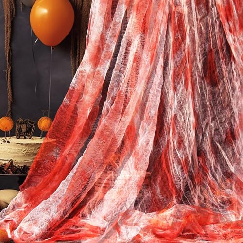 NEBURORA Halloween Gruseliges Tuch 5,1 x 2,15 m Blutrot Gruselige für Halloween-Partys Dekoration Drinnen und Draußen als Abdeckung für Eingangsbereich, Haustür, Fenster und Spukhaus-Dekoration NEBURORA Halloween Gruseliges Tuch 5,1 x 2,15 m Blutrot Gruselige für Halloween-Partys Dekoration Drinnen und Draußen als Abdeckung für Eingangsbereich, Haustür, Fenster und Spukhaus-Dekoration von NEBURORA