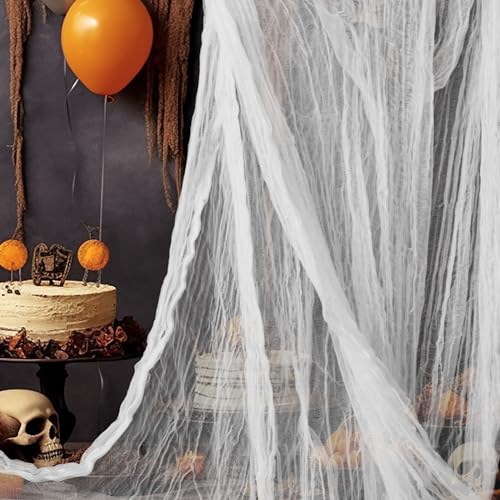 NEBURORA Halloween Gruseliges Tuch Weiß 5,1 x 2,15m Halloween Party Dekorations Tuch für Halloween Deko,Spukhaus, Gruselige Dekoration, Abdeckung für Fenster, Treppen, Garten, Terrasse und Haustür NEBURORA Halloween Gruseliges Tuch Weiß 5,1 x 2,15m Halloween Party Dekorations Tuch für Halloween Deko,Spukhaus, Gruselige Dekoration, Abdeckung für Fenster, Treppen, Garten, Terrasse und Haustür von NEBURORA